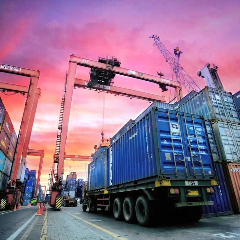 Containers loaded at the terminal